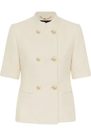 Kiton Jassen, Dames, , M, Kasjmier, Double-Breasted Kasjmier Zijde Blazer