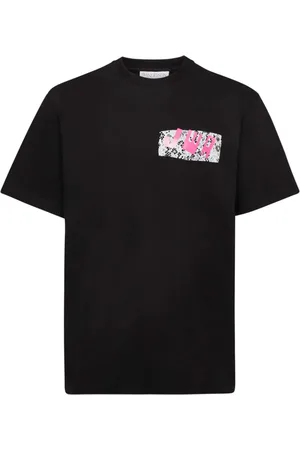 J.W.Anderson Tops, Heren, Zwart, S, Katoen, T-shirt met kanten rand