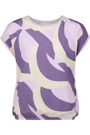 Betty & Co Tops, Dames, Paars, L, Casual shirt met print