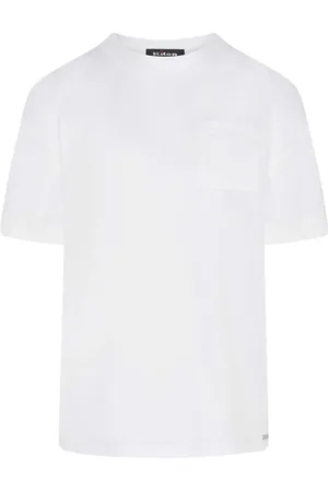 Kiton Tops, Dames, Wit, L, Katoen, Wit Katoenen T-shirt met Ronde Hals