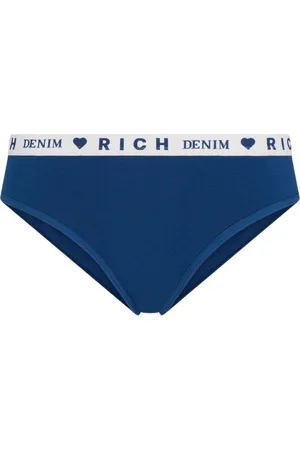 John Richmond Ondergoed, Dames, Blauw, XS, Denim, Low-rise Denim Slip