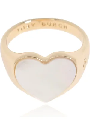 Tory Burch Accessoires, Dames, Geel, 2Xl, Hart Signet Ring