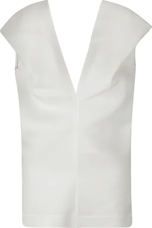 Khaite Tops, Dames, Wit, M, V-Neck Top