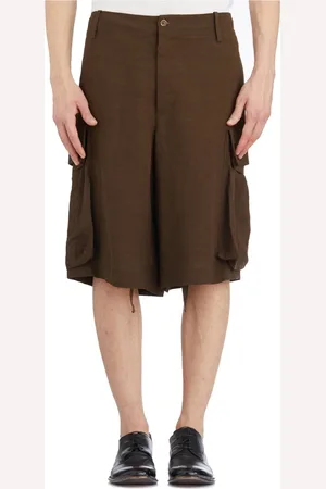 UMA WANG Korte broeken, Heren, Bruin, M, Cargo Shorts Panther Stijl