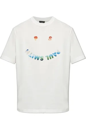 Paul Smith Tops, Heren, Wit, XL, Katoen, Logo T-Shirt