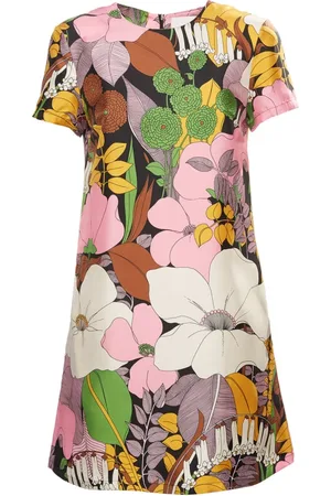 La DoubleJ Kleedjes, Dames, Veelkleurig, M, Silk Swing Mini Jurk