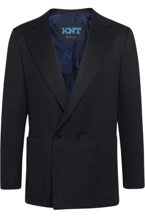 Kiton Jassen, Heren, Zwart, M, Wol, Double Layer Wollen Jas