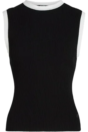 Karl Lagerfeld Tops, Dames, Zwart, M, Gebreide Tanktop