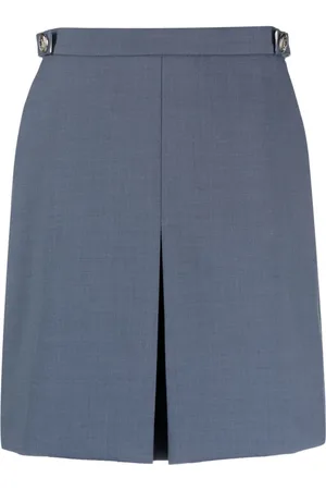 Tommy Hilfiger Rokken, Dames, Blauw, S, Wol, Gouden Knoop Minirok