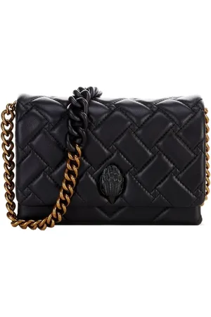 Kurt Geiger Tassen, Dames, Zwart, ONE Size, Leer, Leren Crossbody Tas