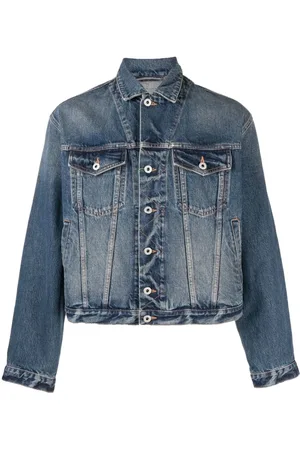 Kenzo Jassen, Heren, Blauw, S, Denim, Cropped Denim Jas