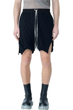 Rick Owens Korte broeken, Heren, Zwart, XL, Katoen, Gedrapeerde Katoenen Boxershorts