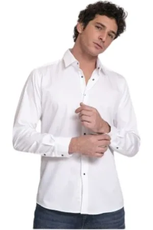 Karl Lagerfeld Overhemden, Heren, Wit, 2Xl, Katoen, Casual Overhemd