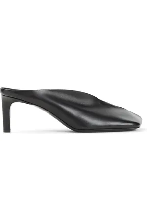 Jil Sander Schoenen, Dames, Zwart, 36 EU, Leer, Leren Slippers Chic Style