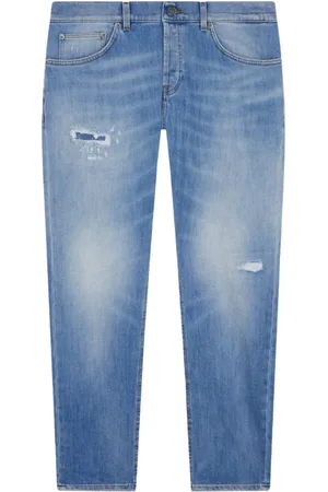 Dondup Jeans, Heren, Blauw, W35, Katoen, Slim Fit Blauwe Jeans 5 Zak