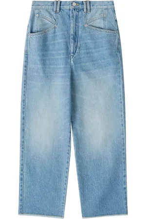 Isabel Marant Jeans, Dames, Blauw, L, Katoen, Wijde Jeans Broek