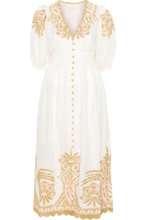 ZIMMERMANN Kleedjes, Dames, , S, Linnen, Waverly Jurk