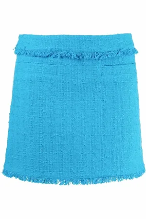 Proenza Schouler Rokken, Dames, Blauw, S, Tweed, Tweed Gebreide Mini Rok