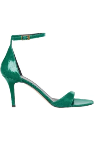 Isabel Marant Schoenen, Dames, Groen, 37 EU, Leer, Groene Pythonleren Sandalen met Hak