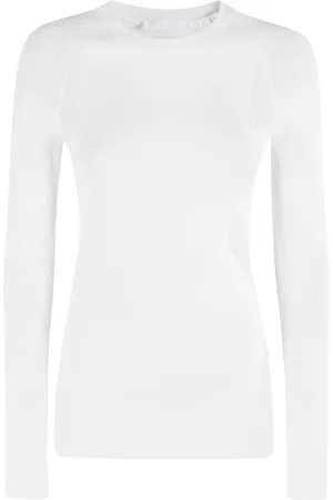 Helmut Lang Truien, Dames, Wit, S, Polyester, Elite Sport Top Lange Mouw Wit