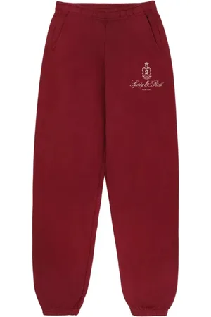 Sporty & Rich Broeken, Dames, Rood, M, Katoen, Bordeaux Katoenen Trainingsbroeken