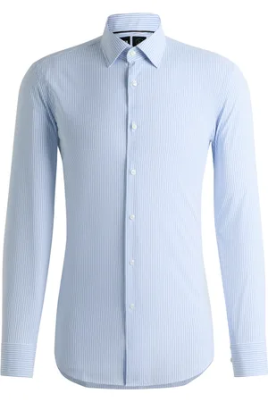 HUGO BOSS Overhemden, Heren, Blauw, S, Herenoverhemd