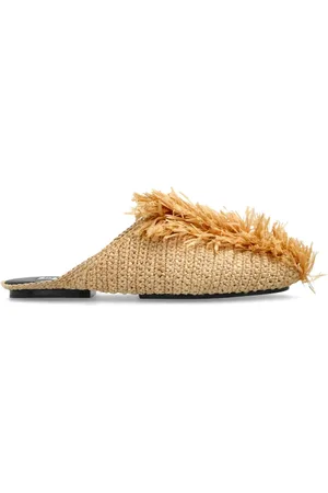 Jil Sander Schoenen, Dames, , 40 EU, Leer, Raffia Slippers