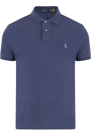 Ralph Lauren Tops, Heren, Blauw, M, Katoen, Katoenen polo shirt met logo