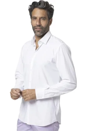 Karl Lagerfeld Overhemden, Heren, Wit, XL, Wit Slim Stretch Overhemd
