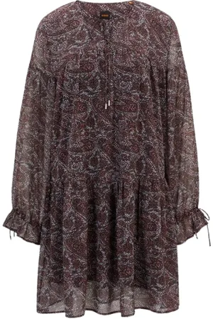 HUGO BOSS Kleedjes, Dames, Veelkleurig, L, Polyester, Elegante Jurk