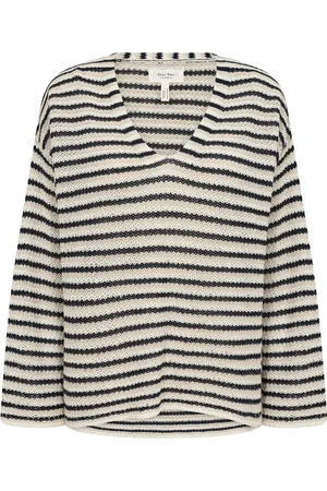 Part Two Truien, Dames, Veelkleurig, M, Navy Natural gestreepte gebreide trui