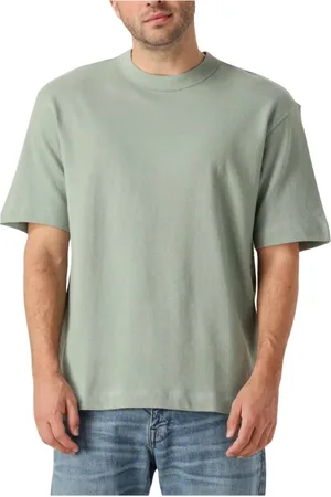 SELECTED Tops, Heren, Groen, XL, Groene O-Neck Tee voor Mannen