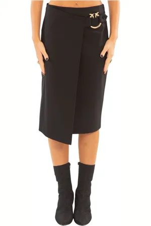 Pinko Rokken, Dames, Zwart, 2Xs, Elegante Longuette Rok