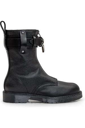 J.W.Anderson Schoenen, Dames, Zwart, 37 EU, Leer, Padlock Embellished Biker Boots