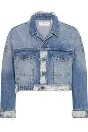 ONE TEASPOON Jassen, Dames, Blauw, XL, Katoen, Studded spijkerjasje
