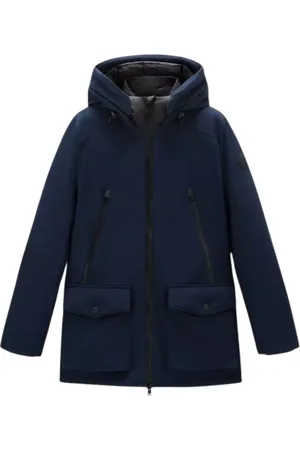 Woolrich Jassen, Heren, Blauw, L, Soft Shell Parka Melton