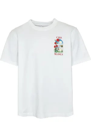 Casablanca Tops, Heren, Wit, M, Katoen, Elemental Print T-shirt