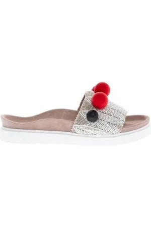 INUIKII Schoenen, Dames, Wit, 39 EU, Leer, Natuurlijke String Muilezels Slippers