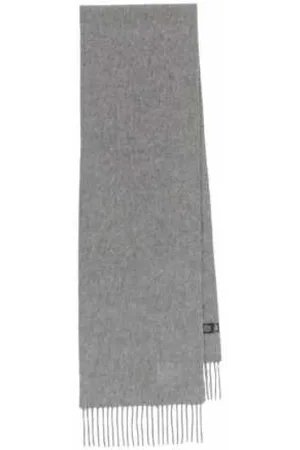 Paul Smith Accessoires, unisex, Grijs, ONE Size, Kasjmier, Lichtgrijze Kasjmier Sjaal met Franjes