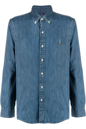 Ralph Lauren Overhemden, Heren, Blauw, S, Denim, Denim Sport Shirt Lange Mouw