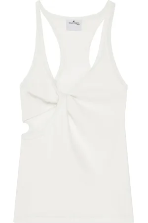 Courrèges Tops, Dames, Wit, S, Katoen, Bianco Top voor Vrouwen