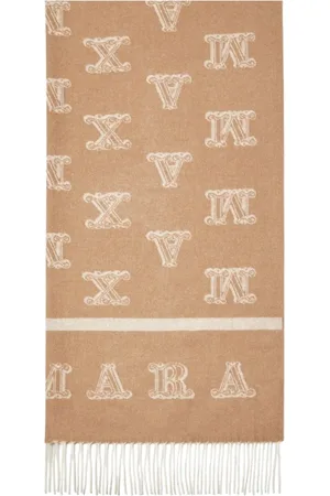 Max Mara Accessoires, Dames, , ONE Size, Kasjmier, Luxe Cashmere Monogram Sjaal
