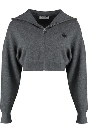 Isabel Marant Truien, Dames, Grijs, L, Katoen, Oxane Cardigan met Rits
