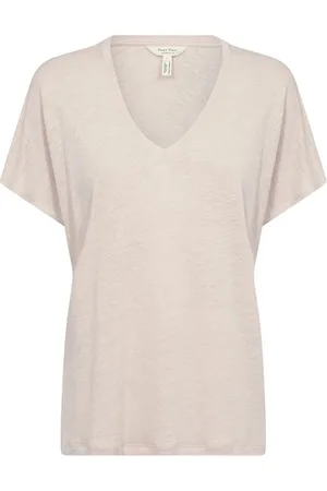 Part Two Tops, Dames, Bruin, M, Katoen, French Oak V-Neck T-shirt