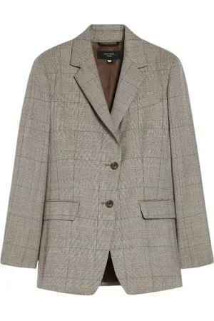 Max Mara Jassen, Dames, Bruin, S, Wol, Stijlvolle wollen blazer met silhouet