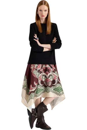 La DoubleJ Kleedjes, Dames, Veelkleurig, L, Katoen, Sportieve Foulard Jurk