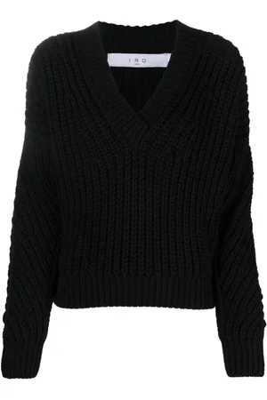 IRO Truien, Dames, Zwart, S, Wol, Zwarte Wollen Casual Trui