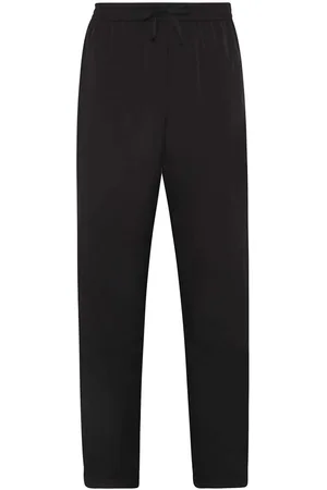 J.W.Anderson Broeken, Heren, Zwart, M, Katoen, Zwarte Katoenen Broek met Trekkoord en Paneldesign
