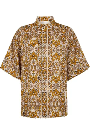 ZIMMERMANN Blouses & Shirts, Dames, Veelkleurig, XS, Linnen, Wylie Relaxed Shirt