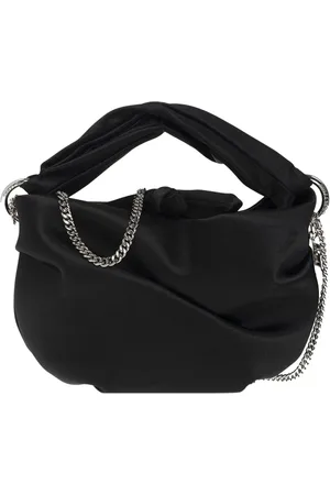 Jimmy Choo Tassen, Dames, Zwart, ONE Size, Satijn, Bonny Schoudertas